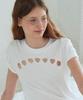 Loginaenloji Heart Punching Cotton T-Shirt White