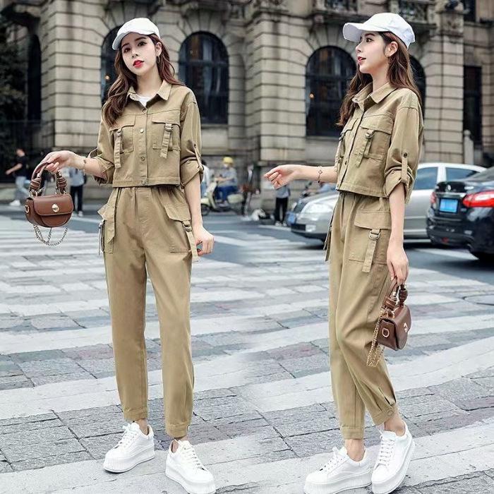 Women's Trendy Slimming Two-Piece Petite Workwear Set for Spring and Autumn