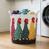 Quilted Laundry Basket Fabric Floral Storage Basket with Handles Boho Clothes Basket for Laundry Nursery Bedroom Garments Kids Toys