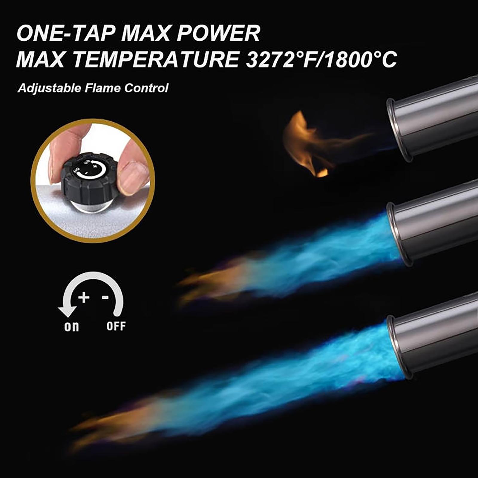 

High Temperature Torch Gun with Adjustable Flame and Safety Lock for Barbecue Charcoal Ignition Cooking Tool One Size чорний