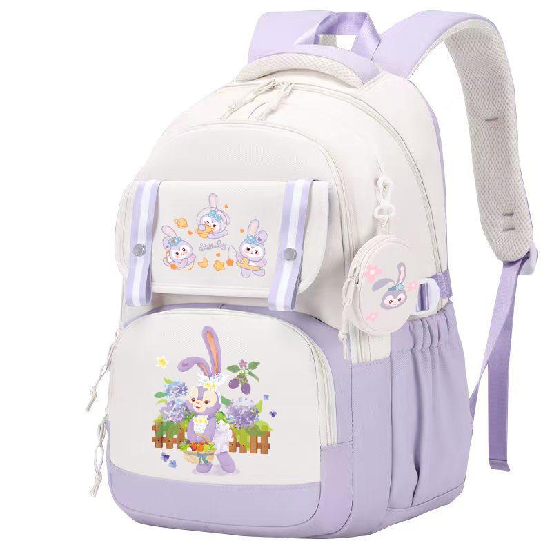 Campus Versatile Student School Bag Sweet Small Fresh Printed Backpack Macaron Color