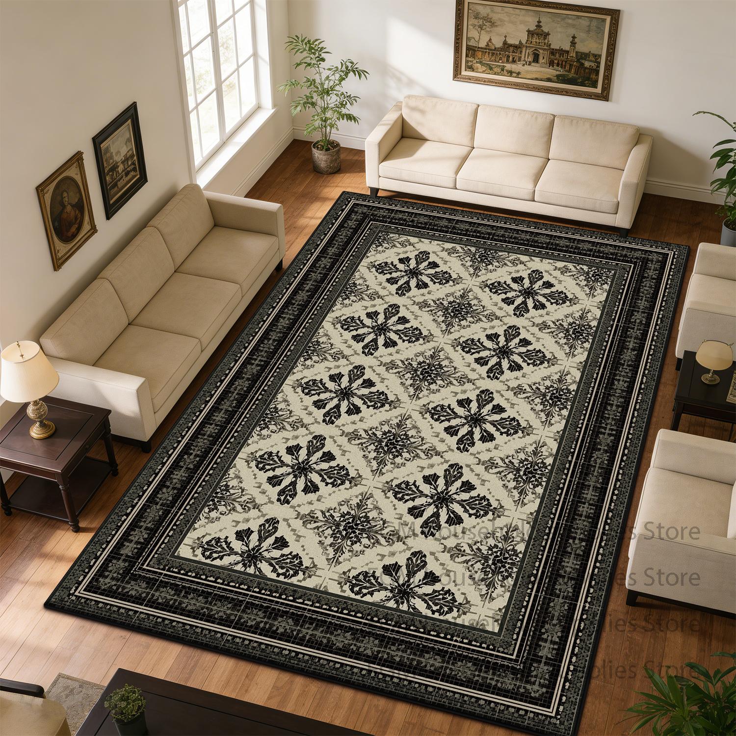 Lichte Kleur Retro Tapijt Perzische Stijl Woonkamer Opvouwbaar Binnen Vloermat Wasbaar Antislip Zacht Tapijt Eetkamer 1.9x2.9ft(60x90cm)