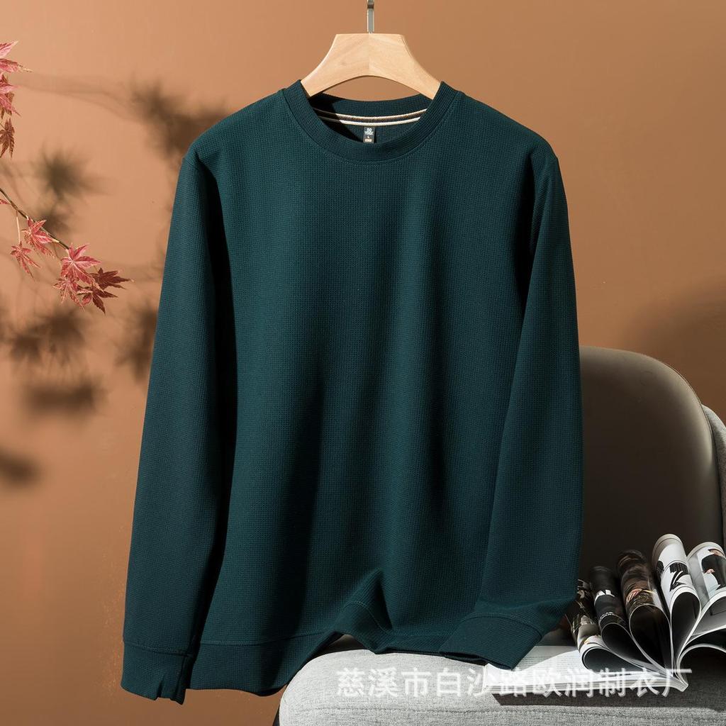 Long-sleeved Sweatshirt Popular Solid Color Round Neck T-shirt Autumn and Winter Bottoming Shirt Men's Tops
