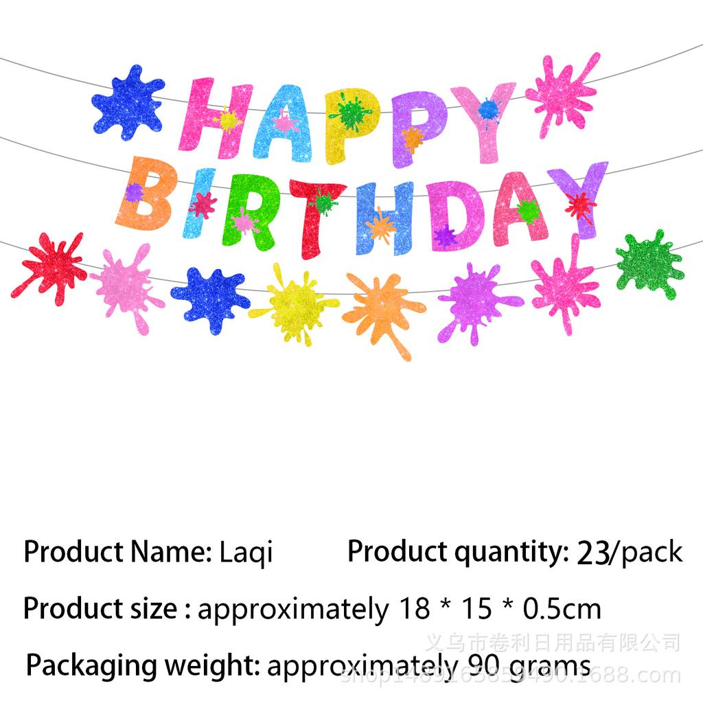 Graffiti-Themed Party Supplies Slime Party Decoration Banner Pull Flag Disposable Tableware Paper Plates Tissue