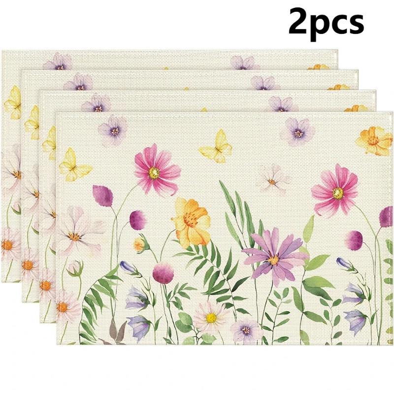 

New Easter and Spring Floral Butterfly Placemats,Perfect Parties And Dining Decor,Ideal for Weddings, Gift-Giving,Thanksgiving 30x45cm