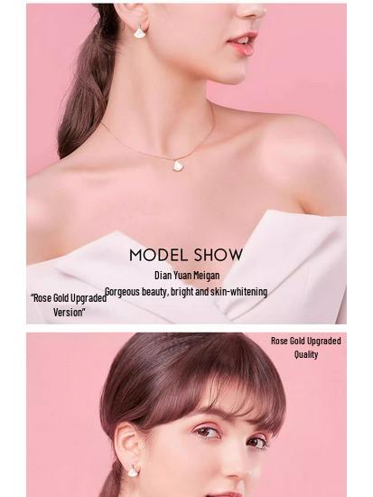 Natural Mother-of-Pearl Double-Layer Fan Pendant Necklace - Women's Luxury Clavicle Chain