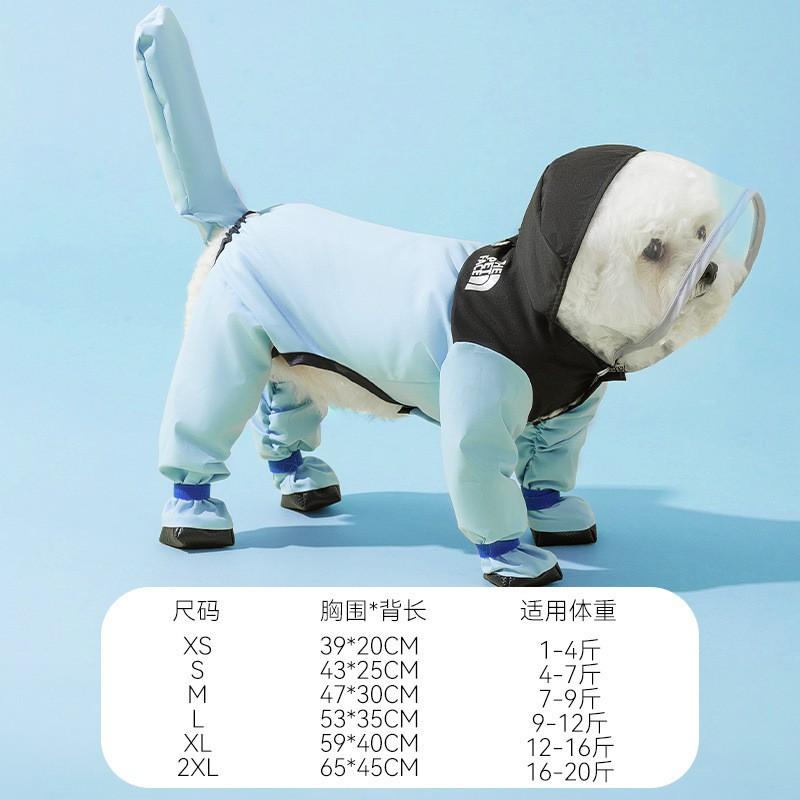 Waterproof Dog Raincoat Full-Body Cover Small Medium Dogs Teddy Style Outdoor Rain Protection