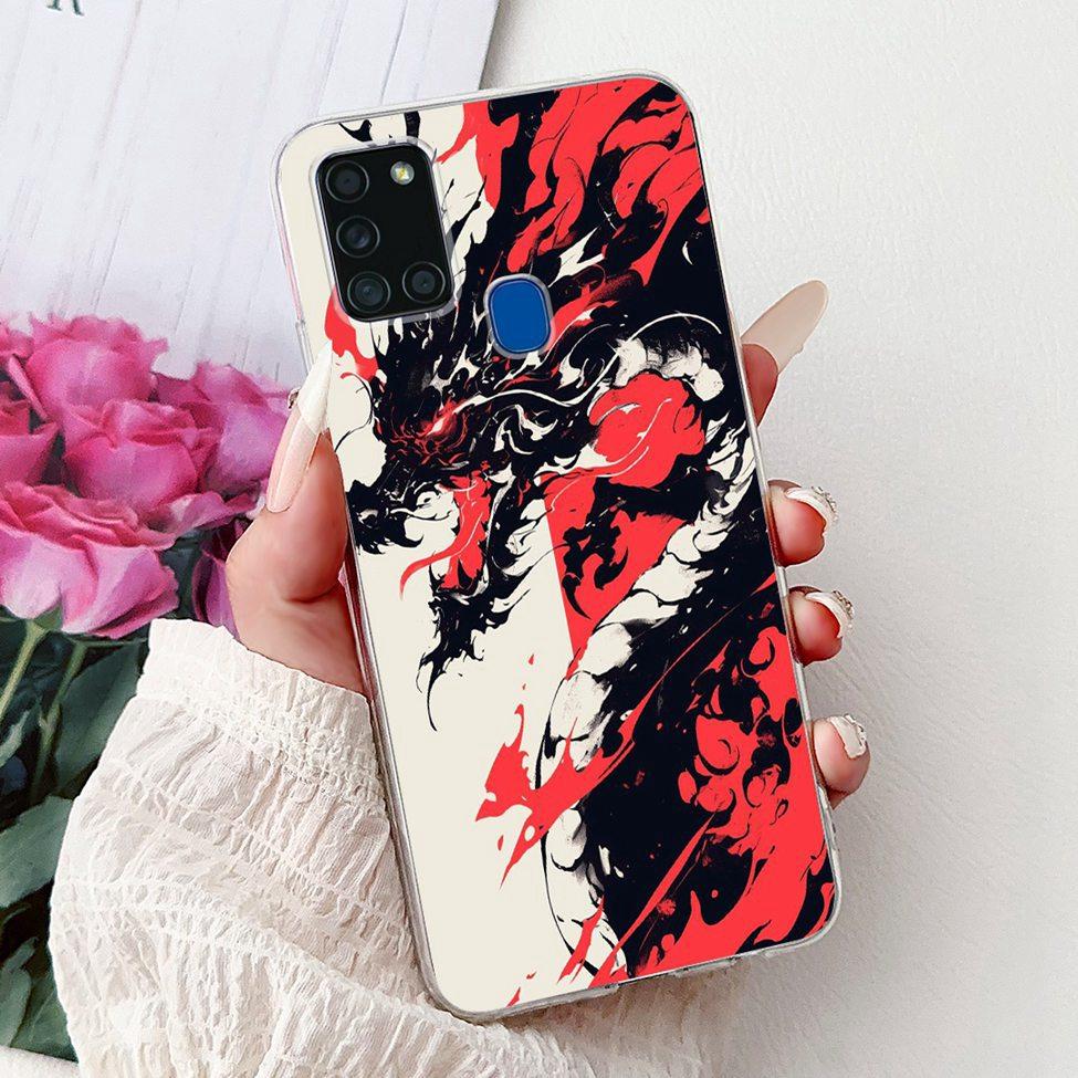 For Samsung A21s Case Cover Clear Fashion Luxury Cute Painted Back Cover For Samsung Galaxy A21s Phone Case A217F A217M A217N