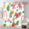 2pcs,Curtains Christmas Candy Holly Bells (4) Modern Window Curtain 100% Polyester Curtains Decorations Outdoor Decorative for