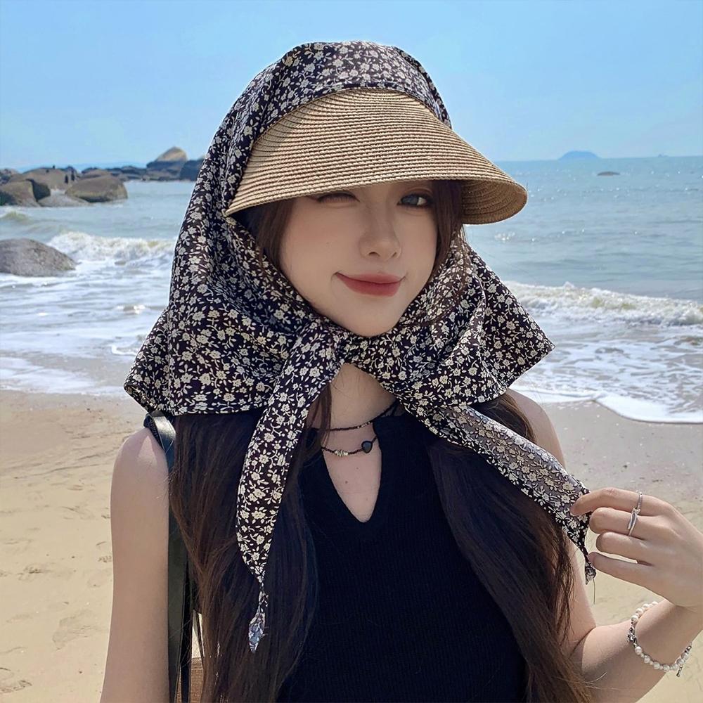 French Retro Sun Hat Sweet Loli Baseball Cap Versatile Headscarf Hat  Outdoor Seaside Vacation