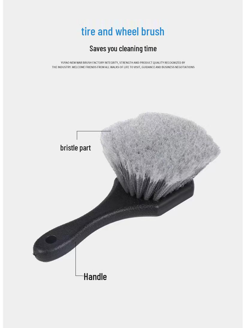

Многофункциональная серая щетка с короткой ручкой для чистки автомобильных колес
