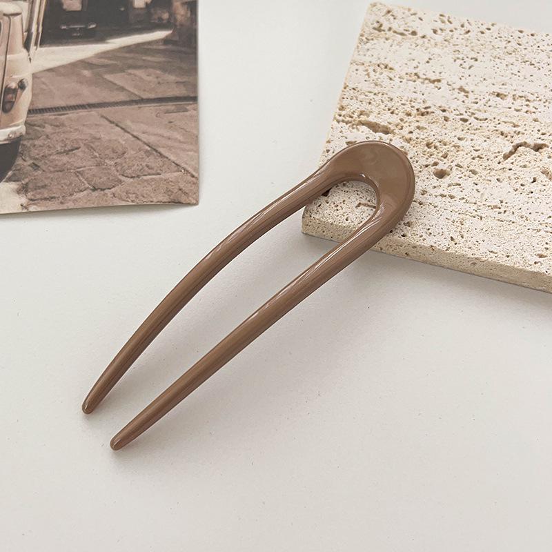 

2024 U-Shaped Four-Tooth Comb: Stylish Bun & Updo Hairpin Accessory