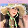 Summer Straw Hat With Embroidery And Wide Brim For Beach Vacation And Sun Protection