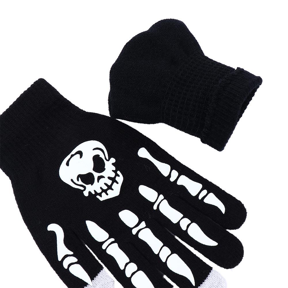 Warm Non Slip Half-finger Gloves Halloween Luminous Mittens Full Finger Gloves Fashion Accessories