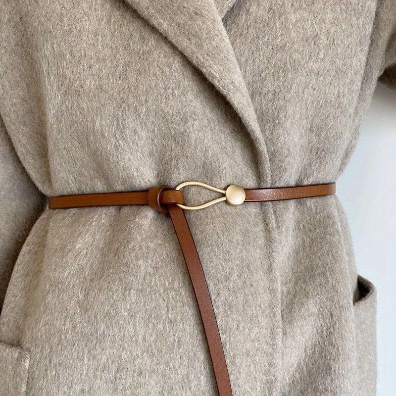 Stylish Knotted No Hole Women's Soft Leather Versatile Fashion Belt For Sweaters And Jeans