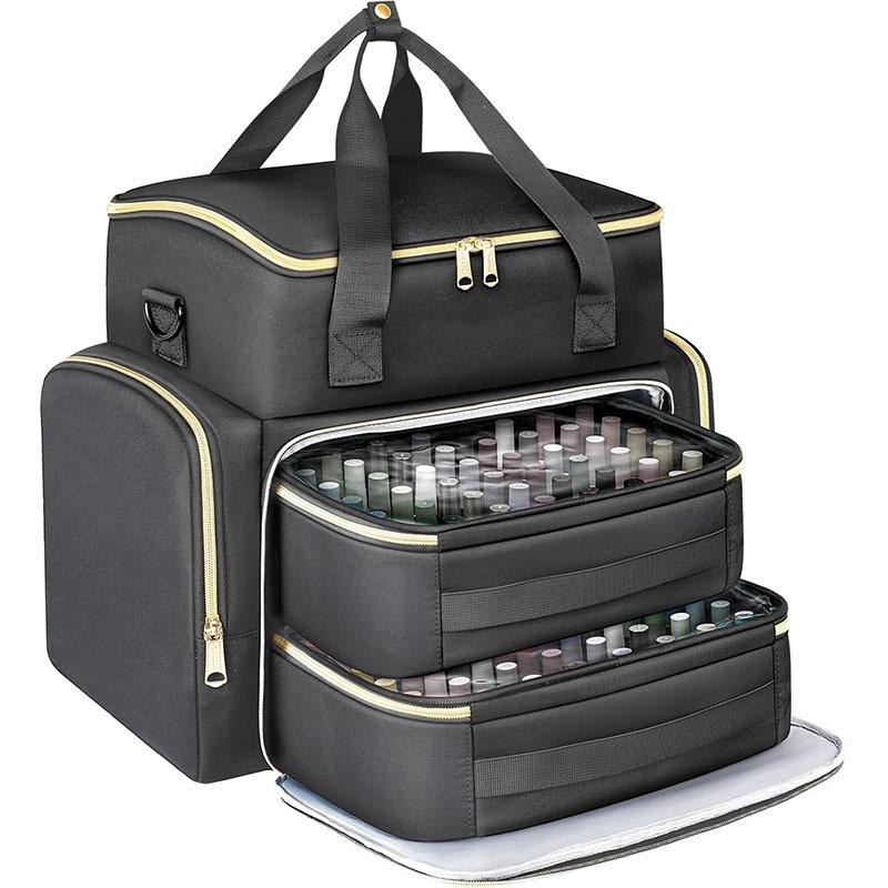 Nail polish portable bag Double nail polish storage bag Cosmetic skin care product storage Shoulder backpack