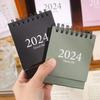 2023-2024 Mini Desk Calendar Plan Book Spiral Coil Page Turning Date Recording 17 Monthly Calendar for Planing Event Log Year of 2024 Calendar