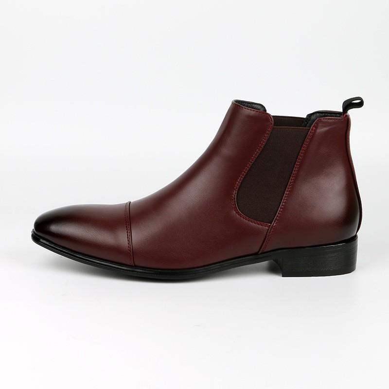 Mens Plus Size Retro Chelsea Boots Low Heel Square Toe Slip-On Casual Shoes