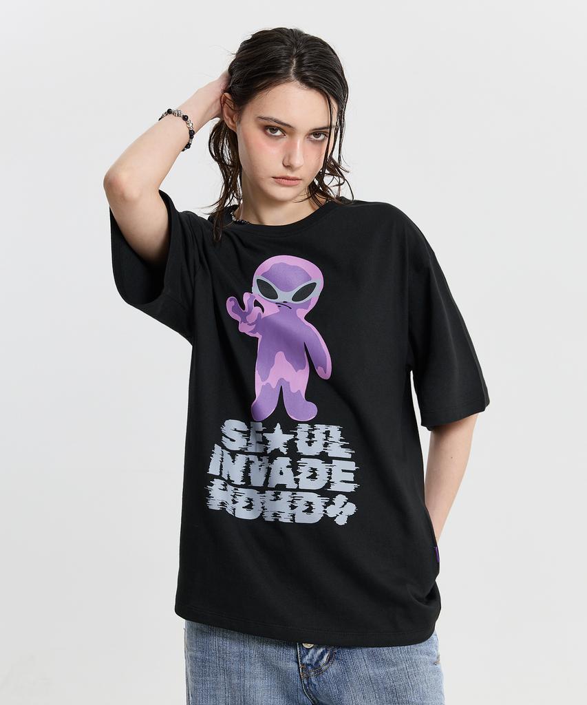 HOODHOOD Alien Invasion Short Sleeve T-Shirt Black