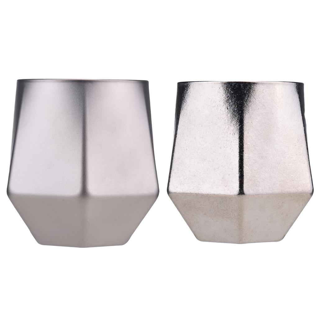 Outdoor Camping 240ml Double Wall Ti Cup Insulated Ti Mug with Ti Ice Cubes