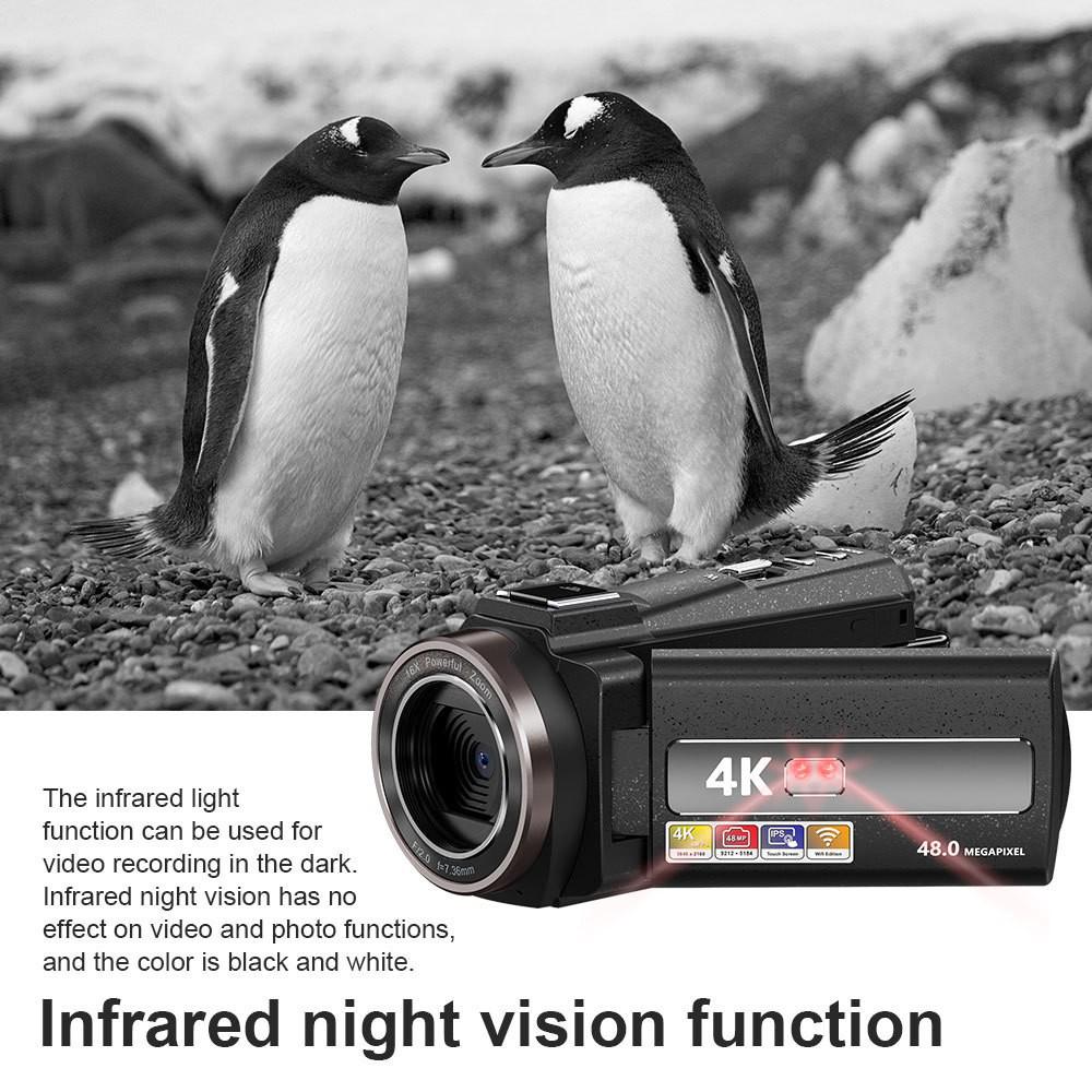 4K HD Handheld Camcorder with Image Stabilization for Outdoor Sports and DV Shooting