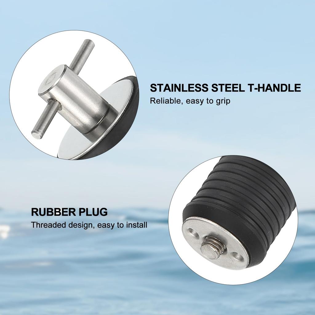 PATIKIL 1" Boat Drain Plug T Handle Stainless Steel Boat
