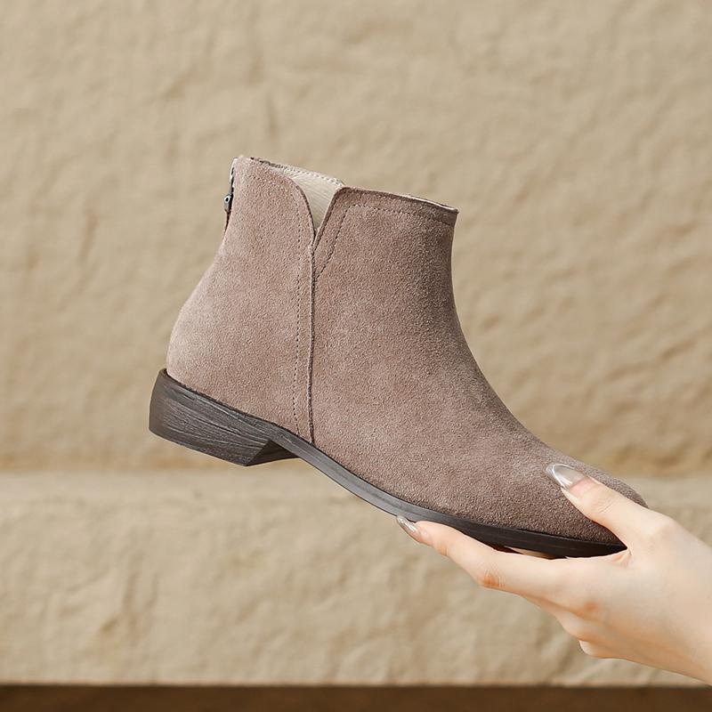 Fashion AIYUQI Women Ankle Boots 2025 New Women's Short Boots Genuine Leather Non-slip Large Size Thick Heel Female Boots