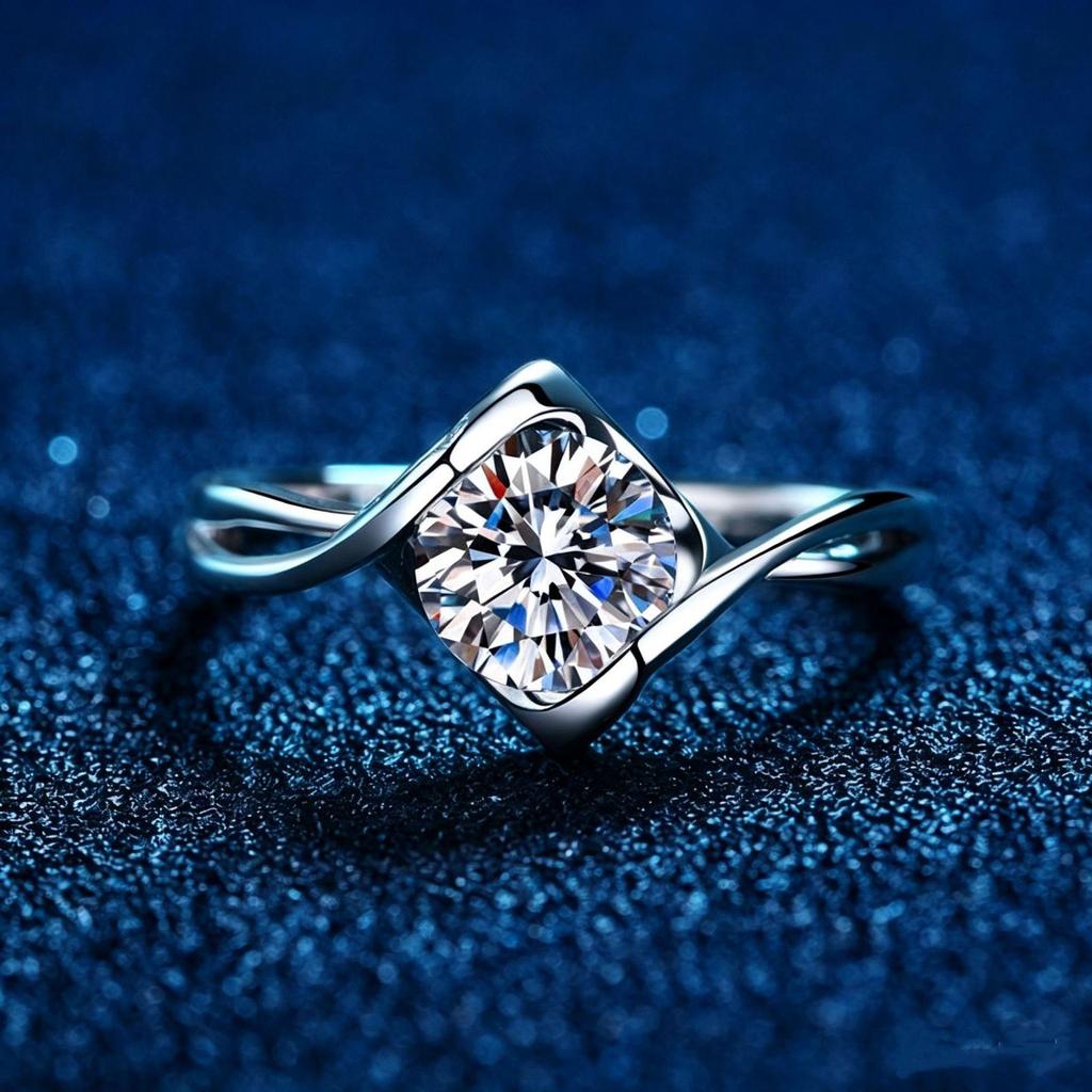 S925 Sterling Silver Women's Angel's Kiss 1 Carat Moissanite Ring
