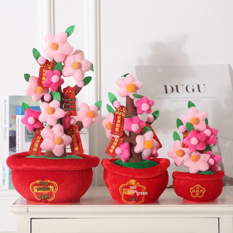New Year Desktop Peach Blossom and Orange Tree Ornaments for Spring Festival Decor