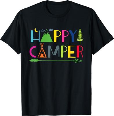 Arrow Camper Happy Summer Camp Κάμπινγκ Δώρο Unisex Γυναικείο T-Shirt Αστείο Δώρο Γενεθλίων Μπλουζάκια Γραφικά T-Shirts Streetwear