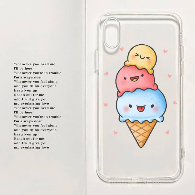 

Милый чехол для телефона с мороженым для Xiaomi 11 Redmi Note 11pro5G 8T 9A 9S K30 10T 12SPro Ultra K40pro, прозрачный чехол Xiaomi10T