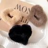 1/2/3Pcs Plush Heart Hair Clips For Women Autumn Winter Fur Hair Crab Clip Elegant Shark Hair Claws Headwear Hair Accessories