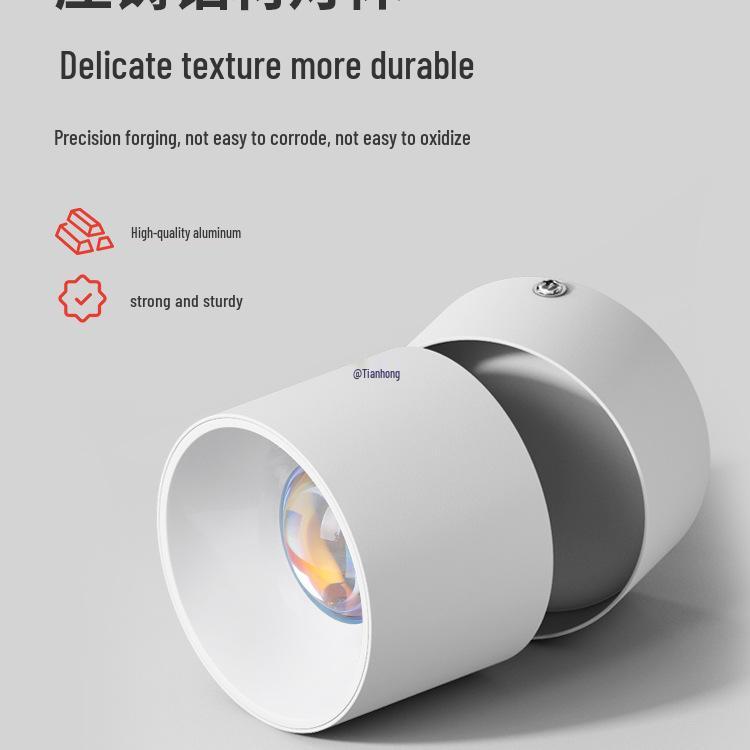 Adjustable Surface-Mounted Spotlight for Home and Shop Lighting