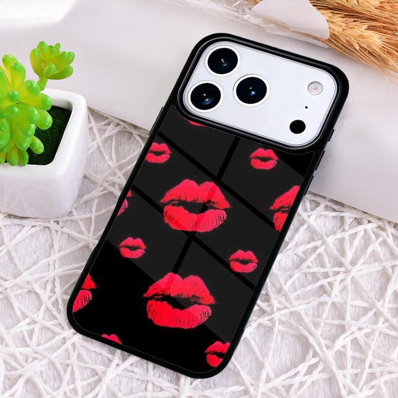 Kiss Me Red Lip Fundas Phone Case for iPhone 17 Air 16 15 11 12 14 13 Pro Max Shockproof Cover