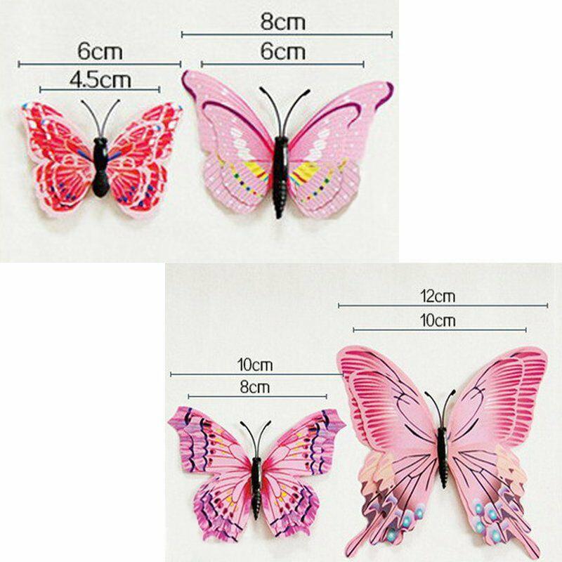 12Pcs 3D PVC Wall Sticker Butterfly Children\'s Room Home Background Wall Decoration Living Room Bedroom Home Decoration