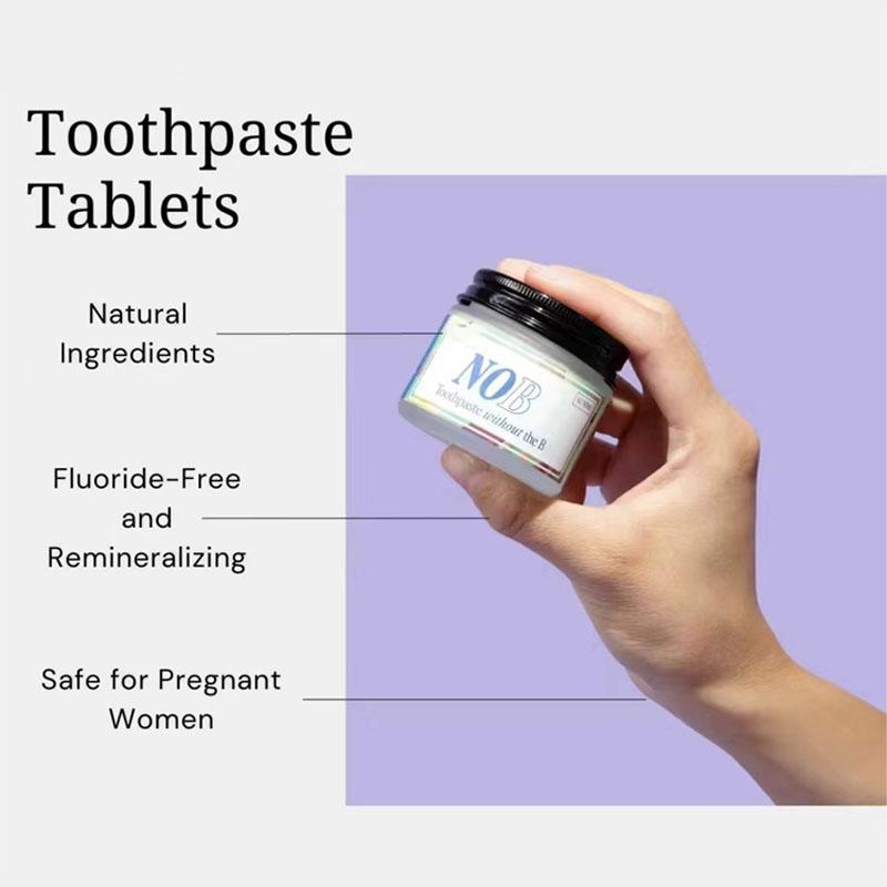 Zahnputztabletten zur Reinigung und Entfernung von Flecken sind fluorid- und plastikfrei umweltfreundlich und reisefreundlich