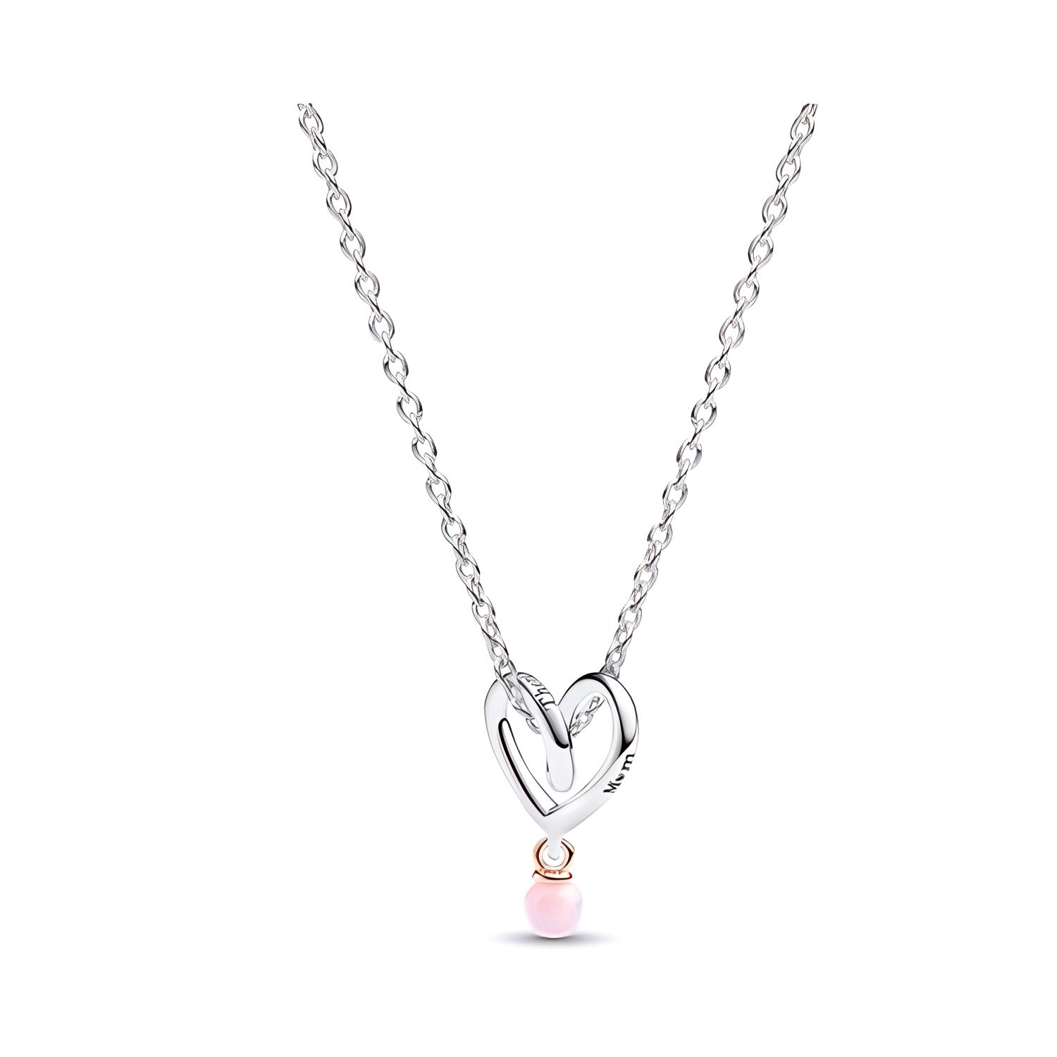 Pandora Heart Design Alloy Gold Plated 925 Silver Necklace Women necklace ZT2972 F,Silver