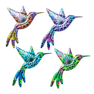 Iron Hummingbird Ornament Metal Wall Art Decor Hanging Crafts for Home Living Room Bedroom Outdoor Garden Decoration