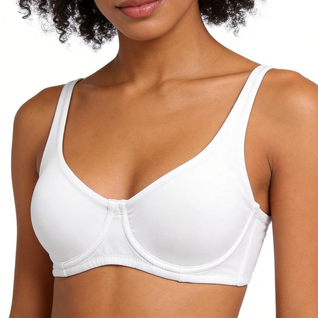 Zeriluna Underwire Support Bra Without Padding Simple, Barely-there Comfortable Push-up Skin-friendly Elastic Wide-strap Bra