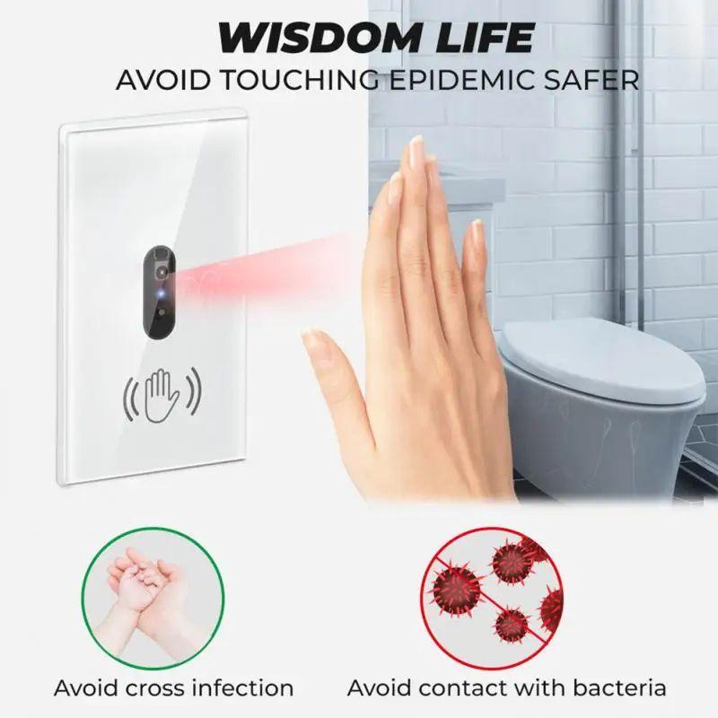 Modern LED PC Glass Screen Panel Wall Light Free Infrared Hand Wave Sensor Switch 10A WiFi 110V CN/GUA Origin