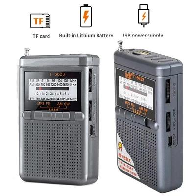 Portable Full Band Radio MINI FM/AM/SW Receiver TF Card/USB MP3 Music Player with 3.5mm Jack High Sensitivity Radio