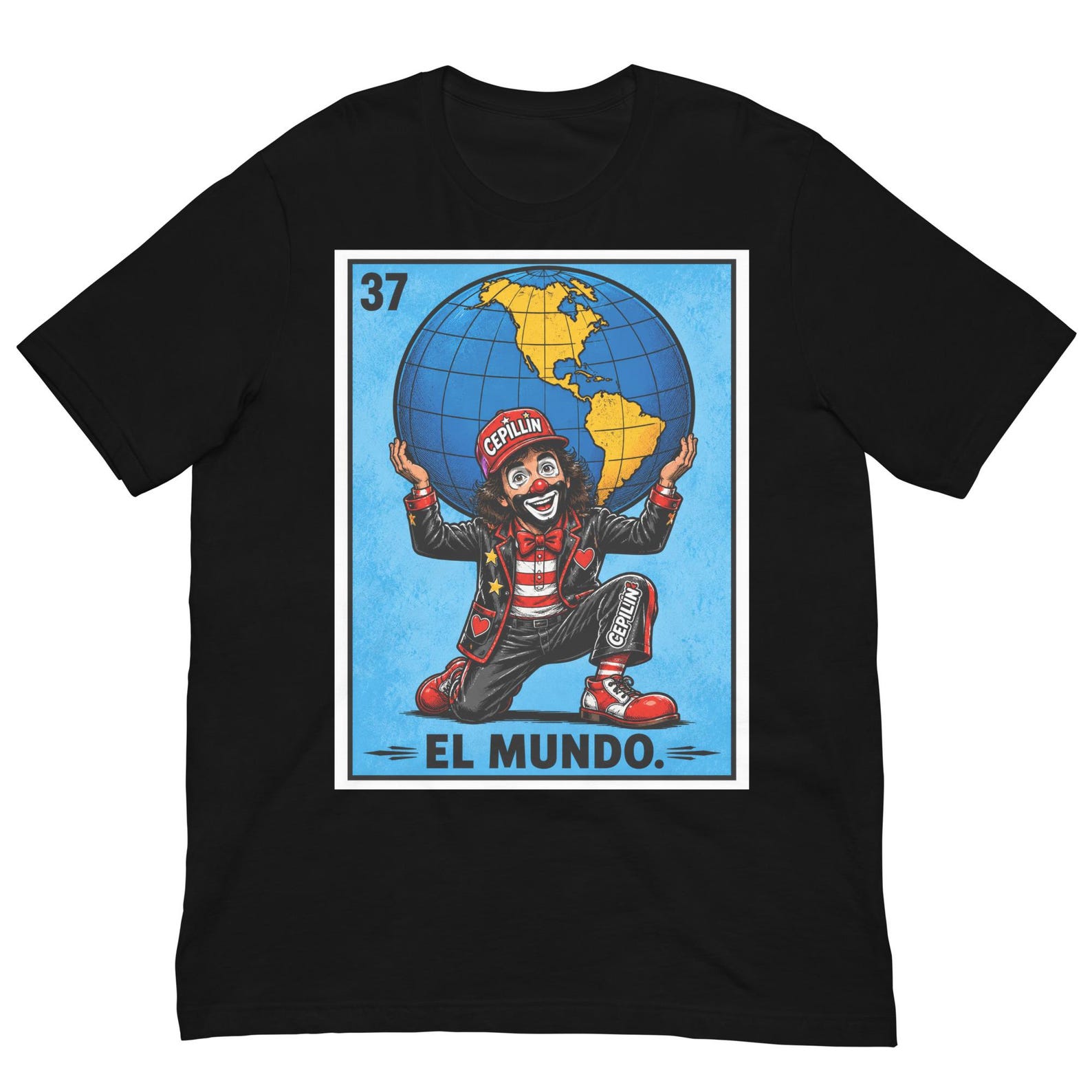 El Mundo Cepillín Shirt, Mexican Clown Loteria Card, Retro Mexican TV Icon, Nostalgic Graphic Tee for Fans S