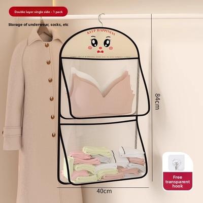 Durable 1/2/3Layer Underwear Storage Bag Large Capacity Multi-layer Socks Hanging Bag with Hanger Net Bag