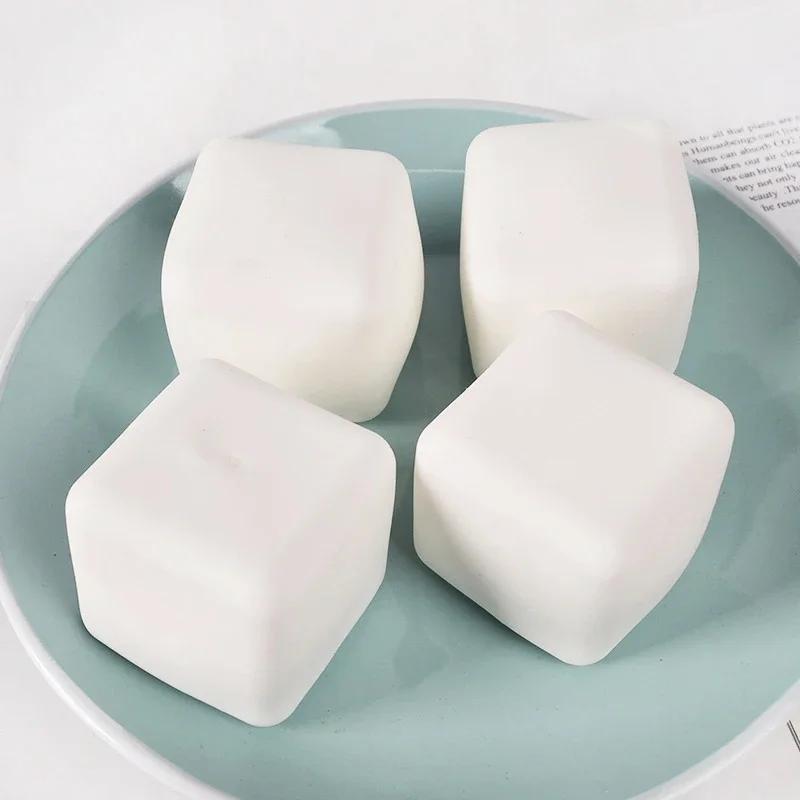 Cute Tofu Stress Balls Sensory Toys Stress Relief Fidget Toys Squishy Dough Ball Gifts for Adults Children Best Gift