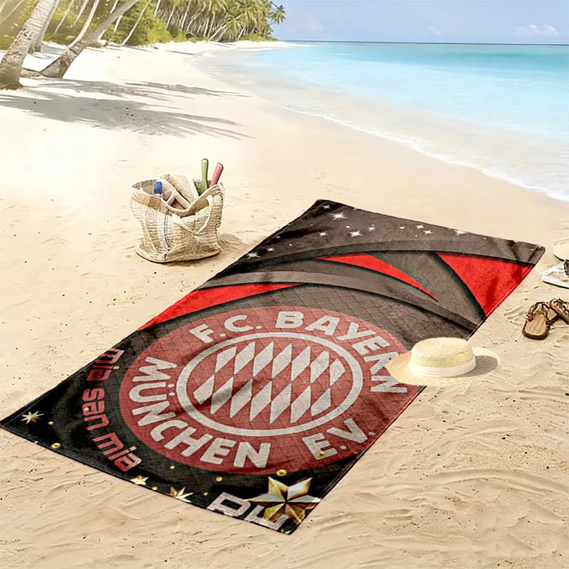 FC Bayern Munich Print Beach Towel, Large Soft Quick Dry Towel for Beach Camping Swimming
