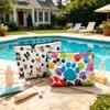 Cute Dog Print Linen Makeup Bag - Wear-Resistant & Portable Storage with Zipper