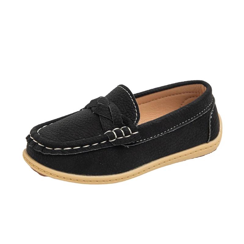 Spring Autumn Girls Causal Uniform School Shoes New Versatile Kids Simple Boys Leather Shoes Fashion Children's Flat Loafers