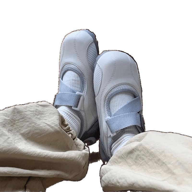 2025 Summer New Ugly Cute Shoes Women's Velcro Mary Jane Shoes Women's Flat-bottomed Versatile Casual Shoes Puff Single Shoes