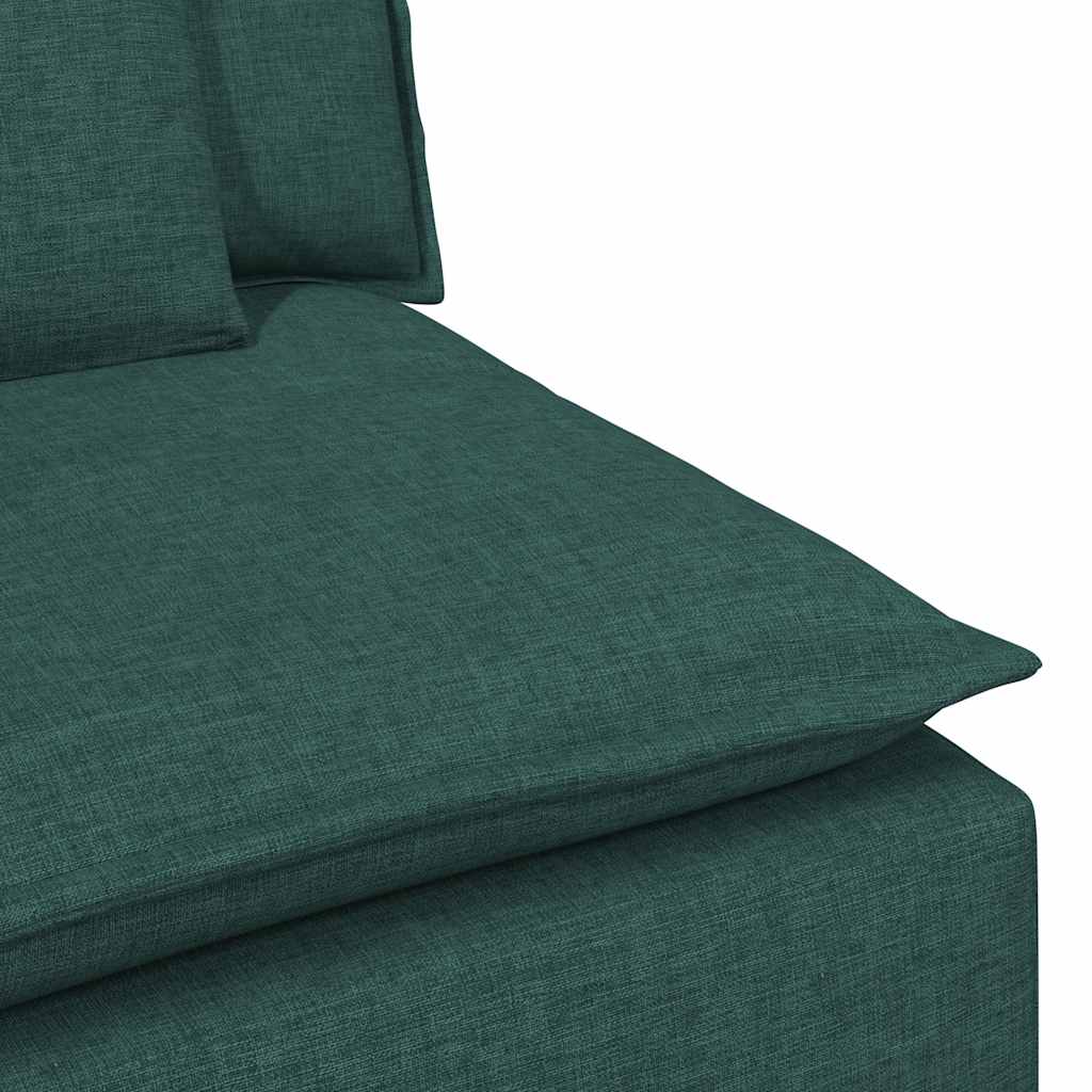 Modular Sofa Center Module with Cushions Dark Green 100 Cm