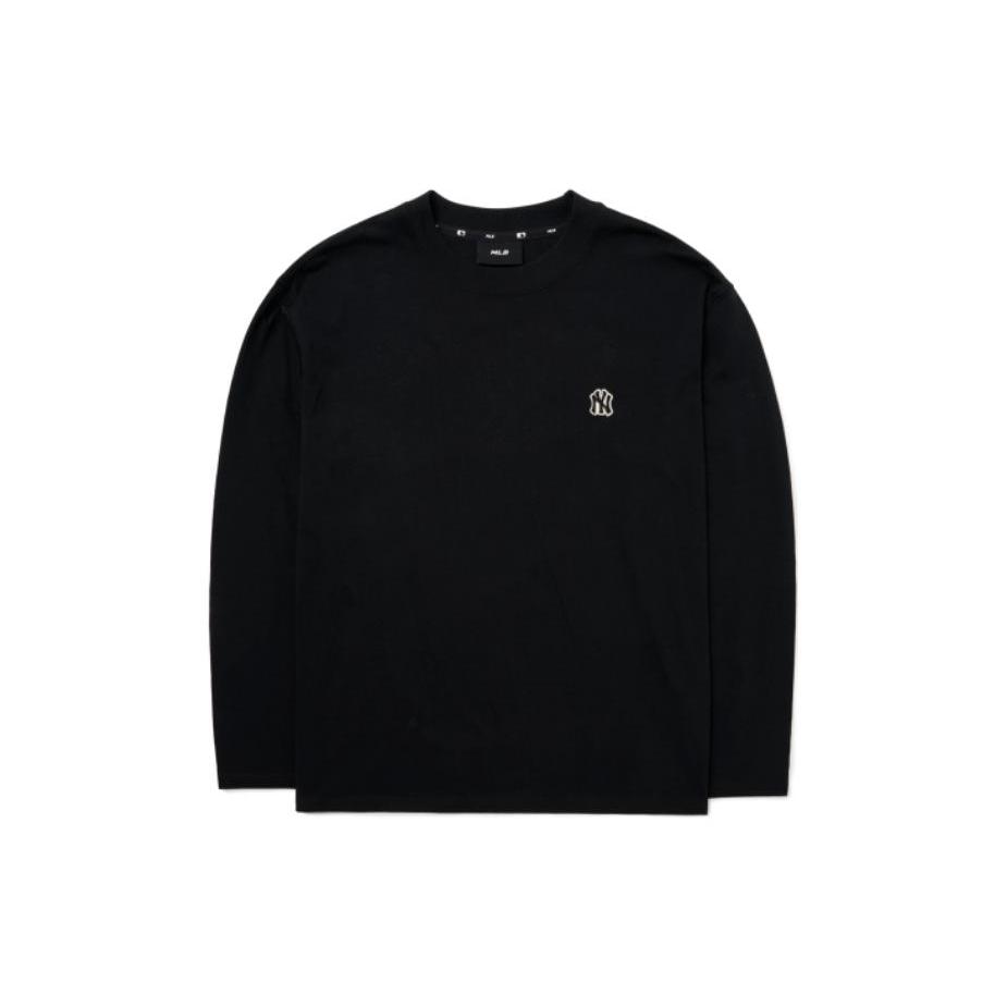MLB Base Logo T Shirts Unisex Black Crew Neck Moderate Straight Fit 3ATSB0124-50BKS XS